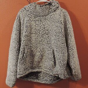 Pink Victoria Secret Women Large Black White Warm Fleece Pullover Hoodie